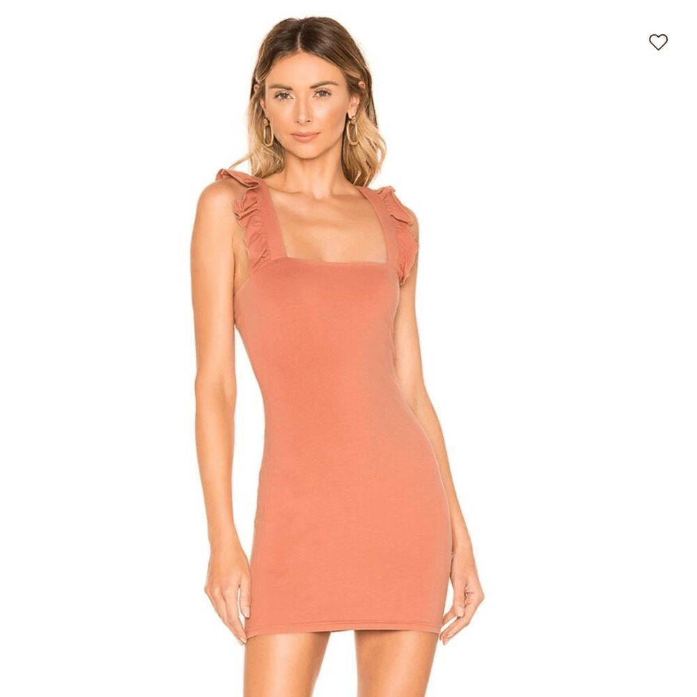 Superdown Imari Ruffle Strap Dress Size S in Peach Pink